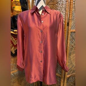 Vintage NWT designer 80s Paolo Santini retro pinstriped blouse